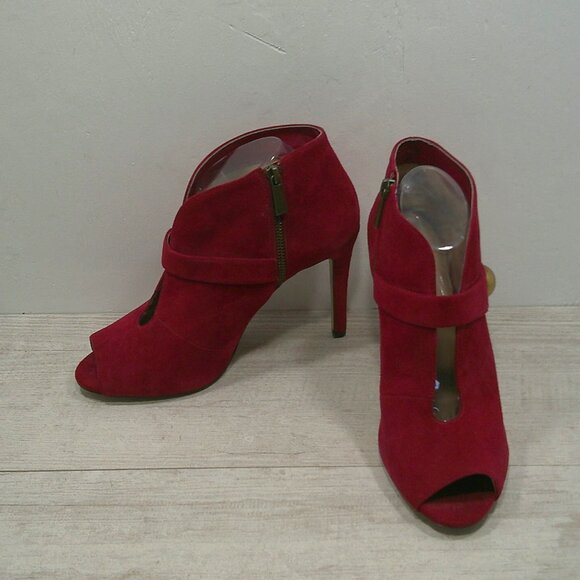 Michael - Michael Kors Sexy Red Stiletto Peep Toe Heels Size 10 M | 40 M - Picture 2 of 15